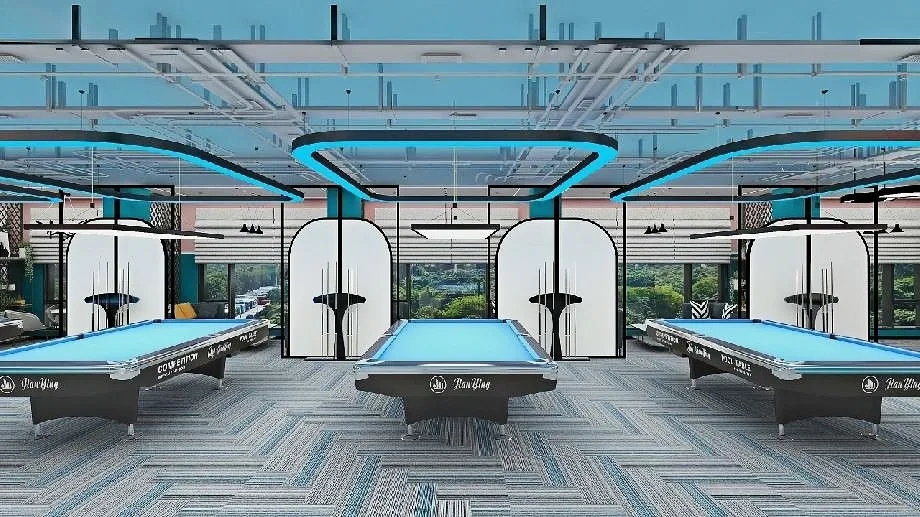 Billiard Hall Design, Pool Hall Fixtures, Furniture Signages – Modern Billiard Hall Design With Wall Decors & Display Fixture