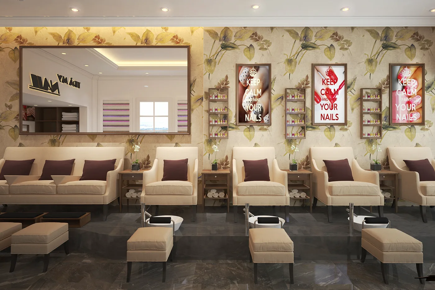 Nail Salon Design | Nail Salon Furniture, Decoration Displays – Design Ideas Luxury Manicure Shop Design Customized Salon Sho