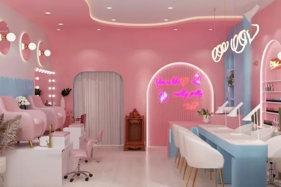 Nail Salon Design | Nail Salon Furniture, Decoration Displays – Design Ideas Luxury Manicure Shop Design Customized Salon Sho