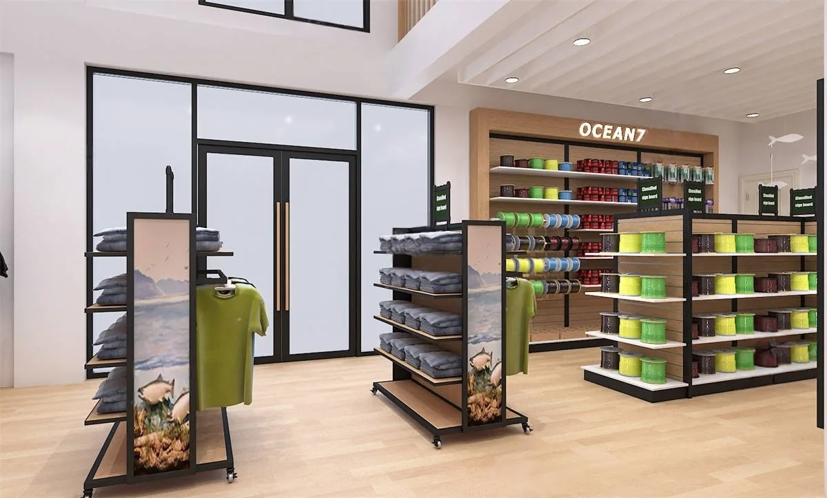 Fishing Shop Design, Displays Rod Stand Fixtures – Efficient Vertical Fishing Rod Display Stand: Space-Saving Rack for Organi