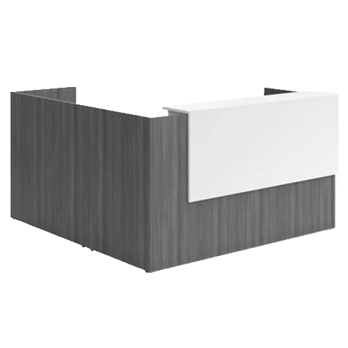Office Reception Desk Counters | White,Wood Stone – custom retail display image 4