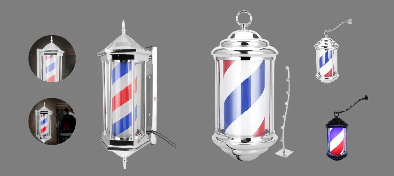 Outdoor Barber Poles For Sale Modern Vintage – custom retail display image 2