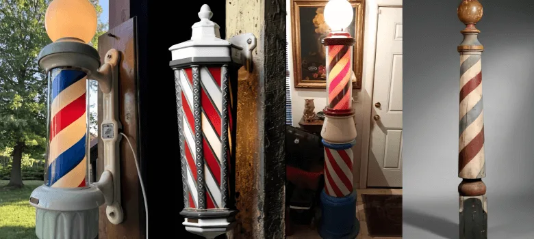 Outdoor Barber Poles For Sale Modern Vintage – custom retail display image 3