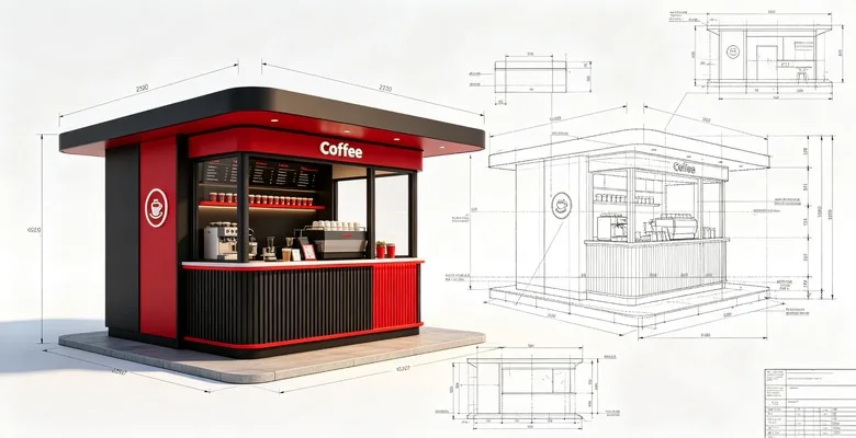 Outdoor Cafe Robot Coffee Kiosk For Sale – custom retail display image 34