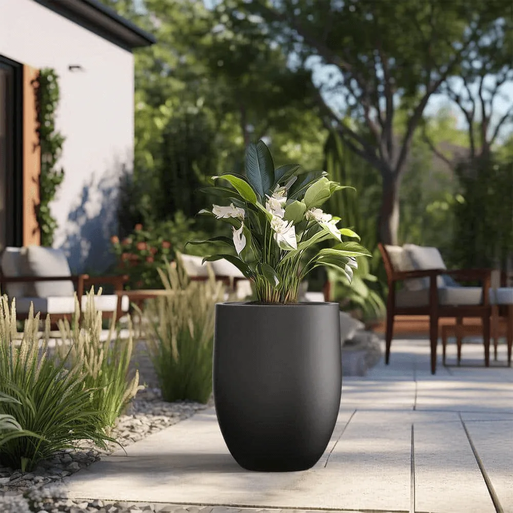 Outdoor Large Fiberglass Planters Pots | Rectangular Round – custom retail display image 2