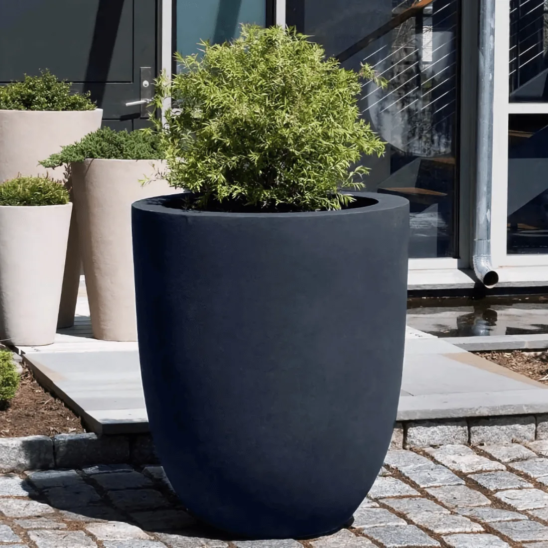 Outdoor Large Fiberglass Planters Pots | Rectangular Round – custom retail display image 4