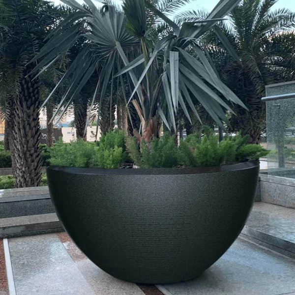Outdoor Large Fiberglass Planters Pots | Rectangular Round – custom retail display image 3