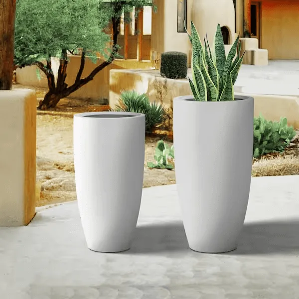 Outdoor Fiberglass Vase Planters | Tall Large – custom retail display image 85