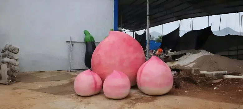 Giant Peach Statues Sculptures For Sale – custom retail display image 18