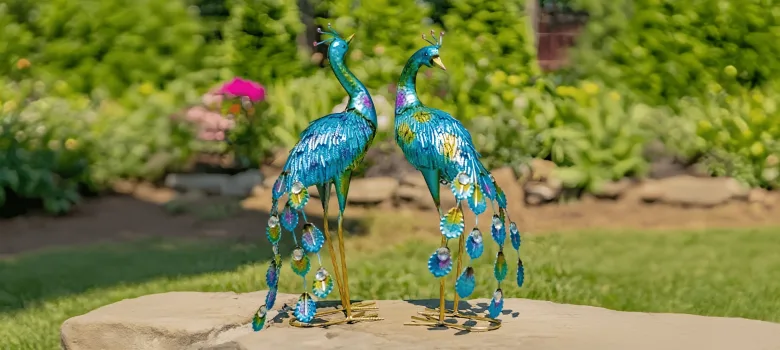 Large Peacock Sculptures Statues For Garden – custom retail display image 11