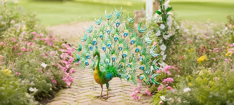 Large Peacock Sculptures Statues For Garden – custom retail display image 12