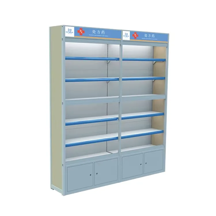 Pharmacy Shelves Racks | Modern Design Medical Shelving Units – custom retail display image 5
