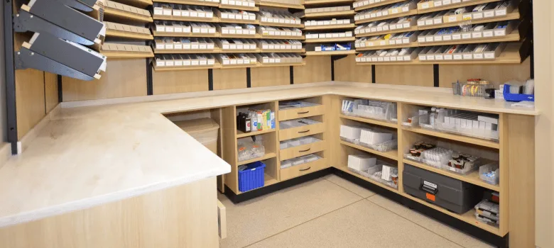 Pharmacy Workstations Furniture | Pharmacy Casework – custom retail display image 3