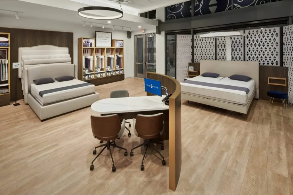 Pillow Store Design Displays – High-end Pillow Show Shop Design Black Pillow Wall Cabinets and bed Display Stands image 4