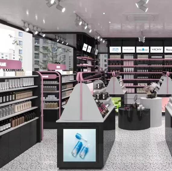 Cosmetic Makeup Display Stand Unit For Cosmetic Retail Shops – custom retail display image 111