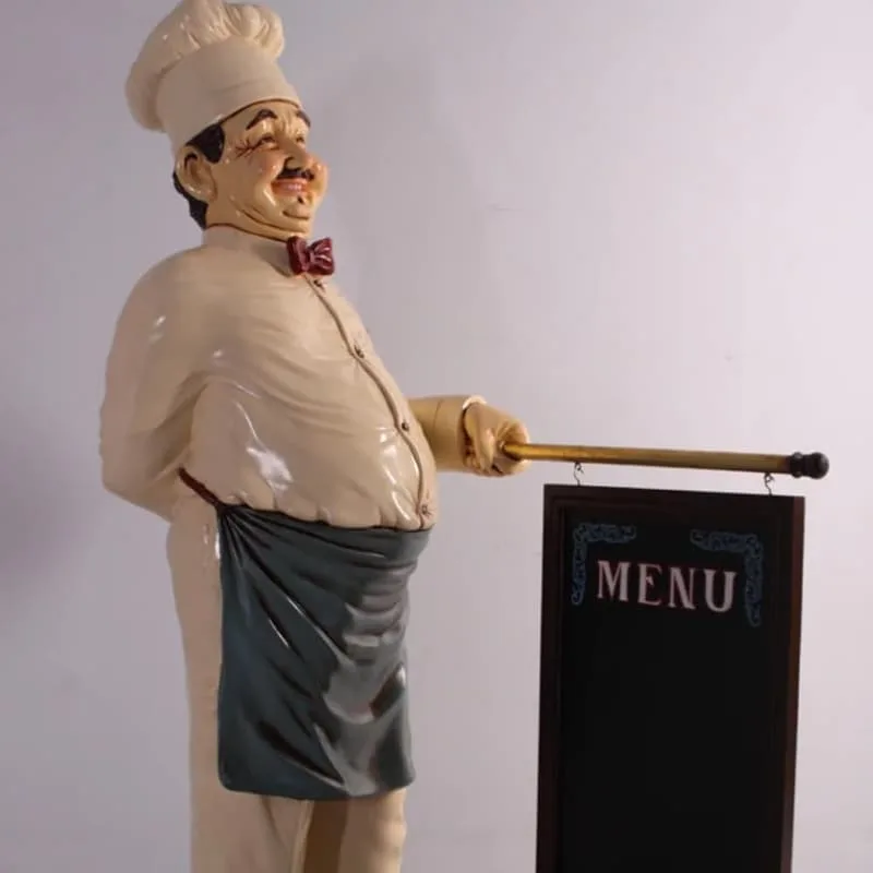 Pizza Man Statue | Large Italian Chef Statue For Restaurant Ornaments – custom retail display image 27