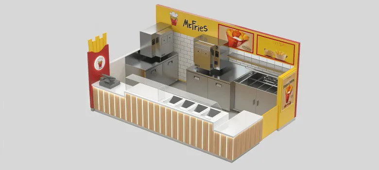French Fries Kiosk Potato Chips Kiosk For Sale – custom retail display image 3