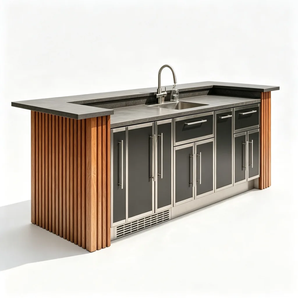 Outdoor Kitchen Cabinet For Sale | Stainless Steel Stone – custom retail display image 5