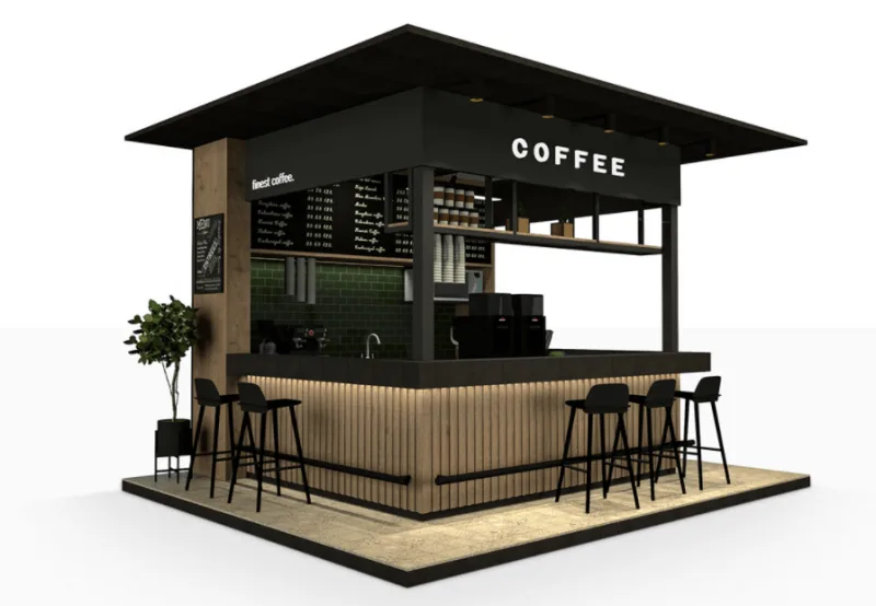 Coffee Kiosk – custom retail display image 3