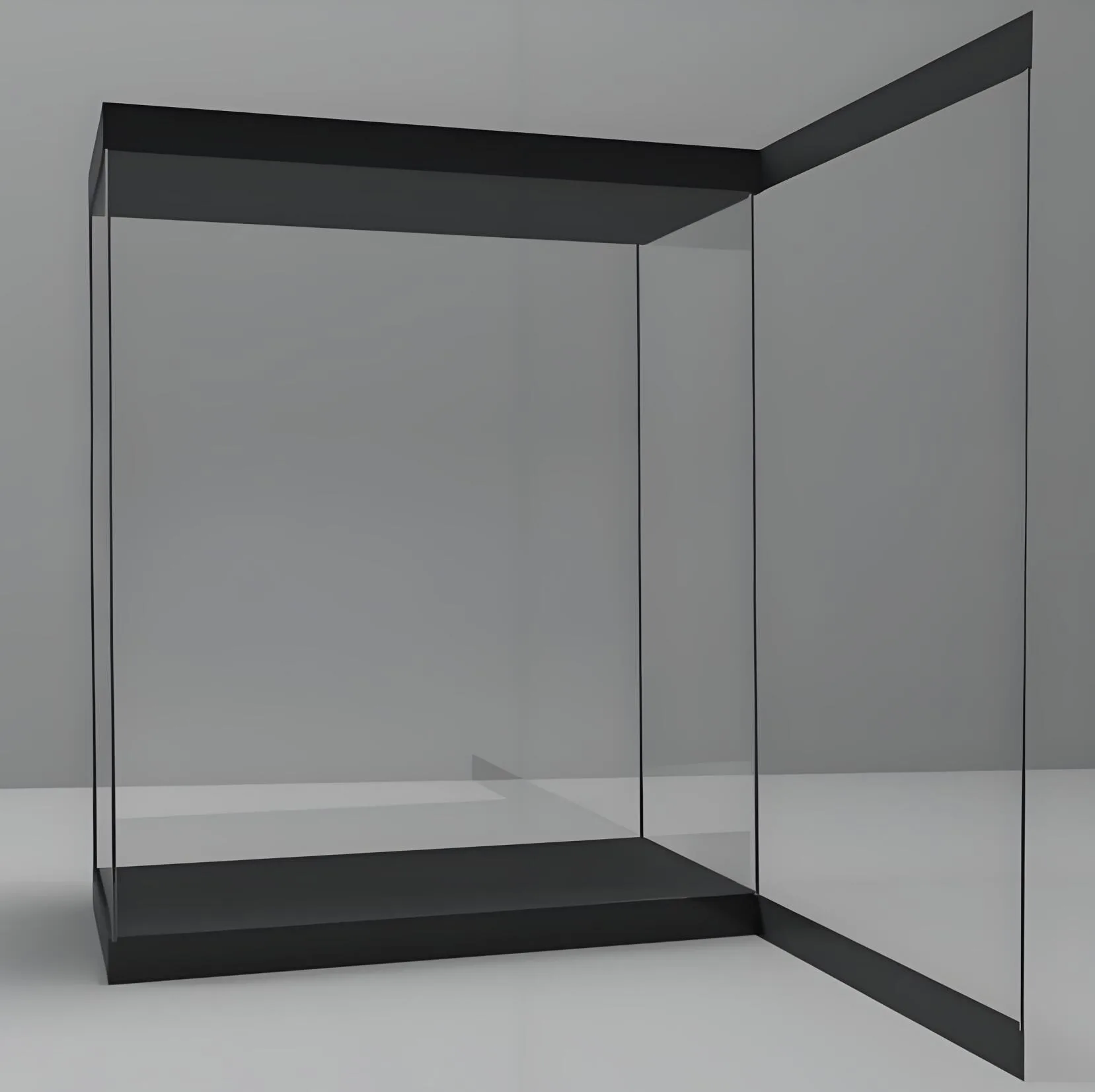 RT07 Hinged Fully Opening Museum Freestanding Display Case-100% Front Access