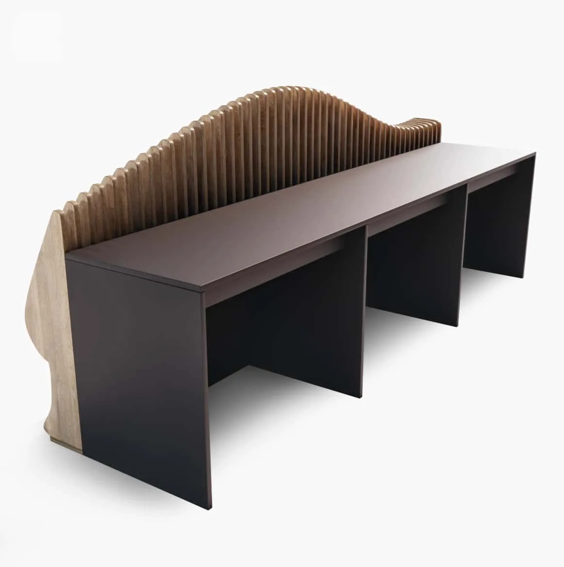 Modern Design Plywood Parametric Reception Desk — view 2
