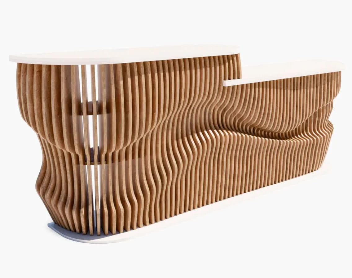 High-End Design Standing Parametric Reception Counter & Front Desk — view 2
