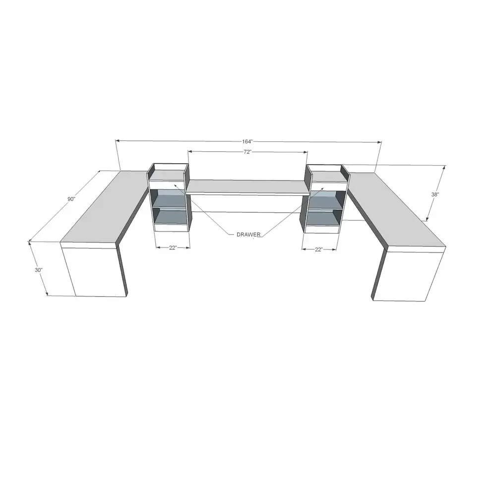 Office Reception Desk Counters | White,Wood Stone – custom retail display image 37