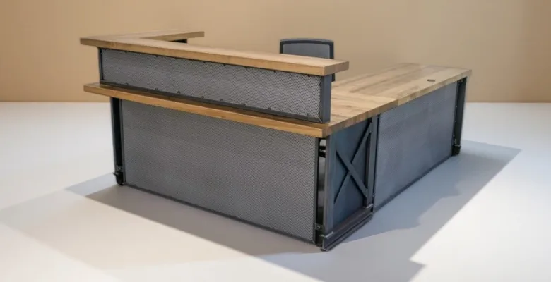 receptionds Industrial Antique Reception Desks For Sale – custom retail display image 44