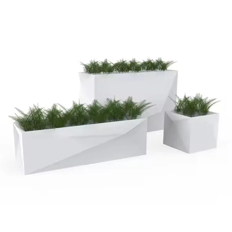 Fiberglass Rectangular Planters Pots | Large Tall – custom retail display image 1