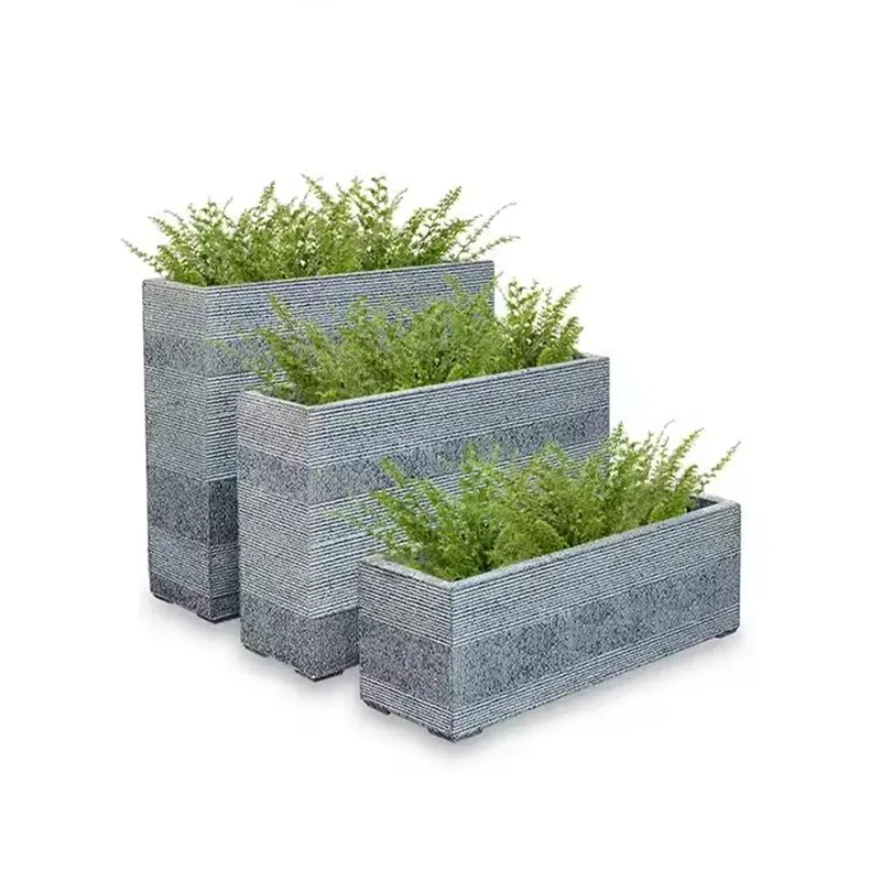 Fiberglass Rectangular Planters Pots | Large Tall – custom retail display image 5
