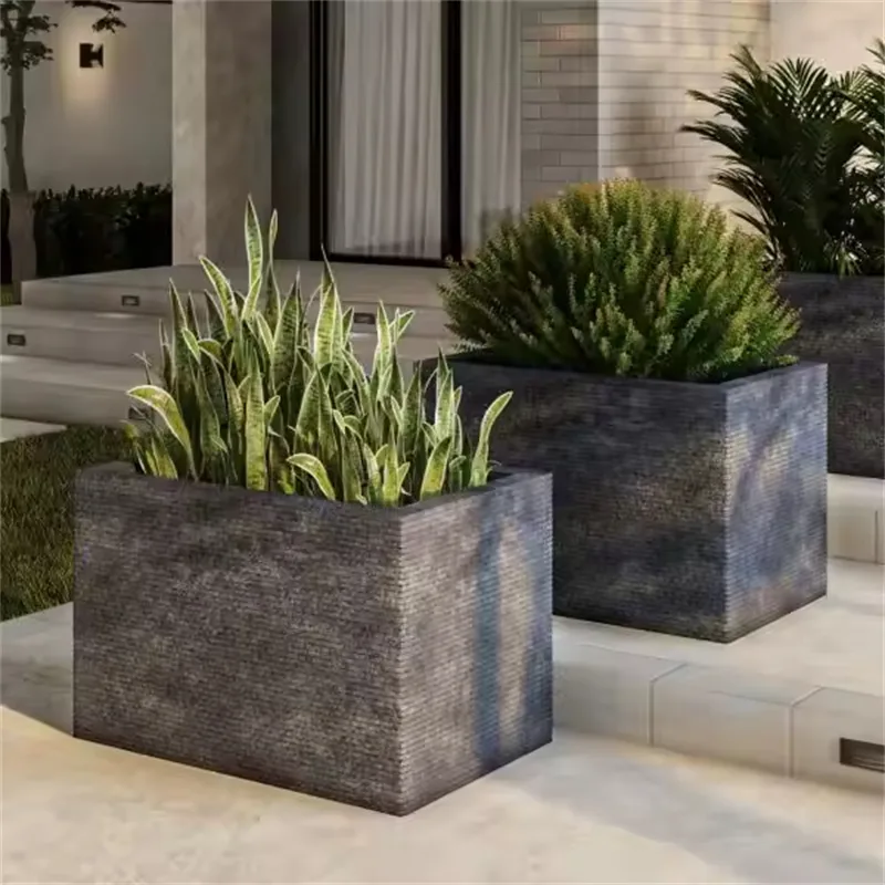 Fiberglass Rectangular Planters Pots | Large Tall – custom retail display image 11