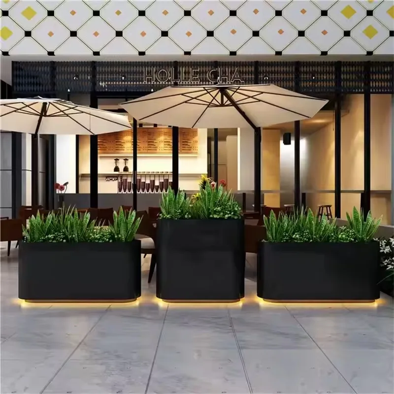 Fiberglass Rectangular Planters Pots | Large Tall – custom retail display image 12