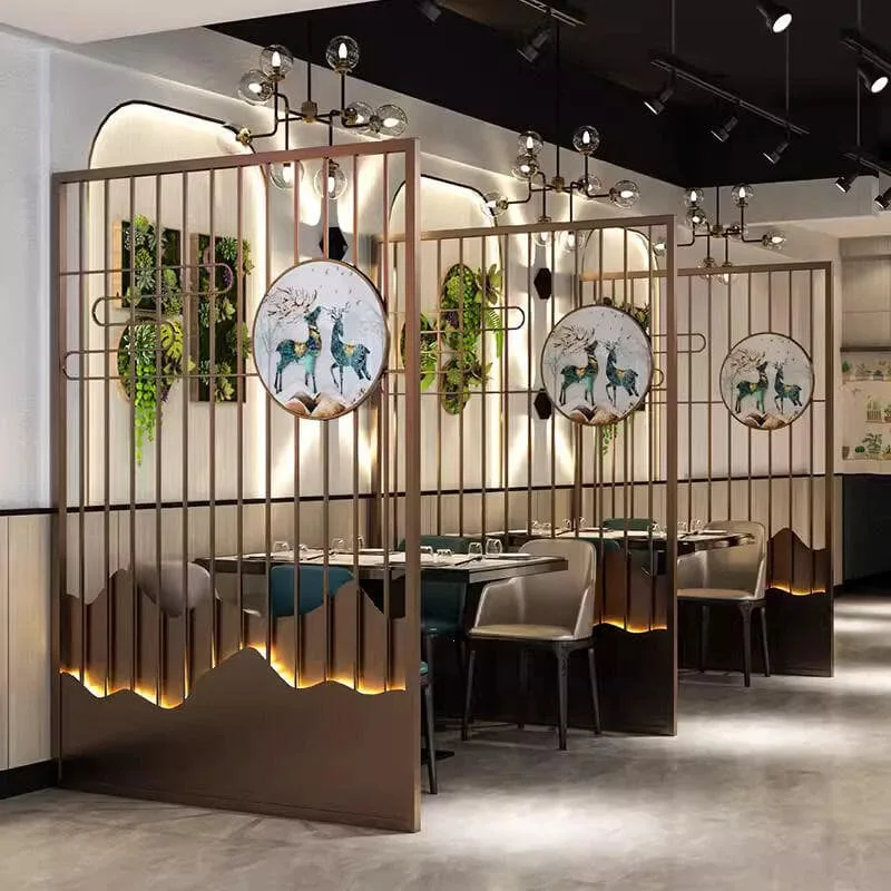 Restaurant Cafe Partitions | Custom Room Dividers Barrier Wall For Sale – Artisan Oriental Iron Restaurant Partitions for Sty