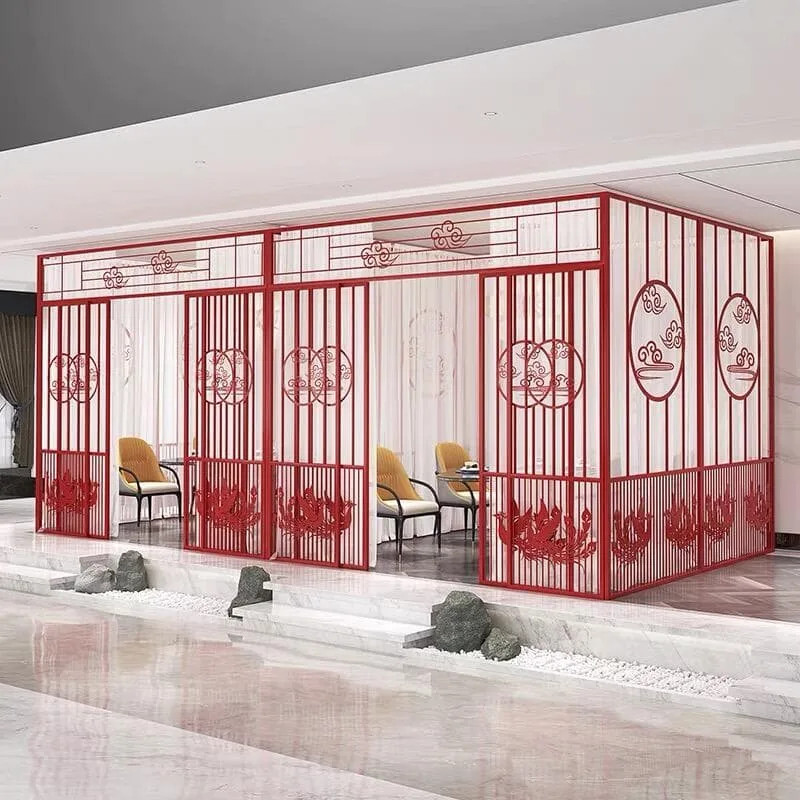 Restaurant Cafe Partitions | Custom Room Dividers Barrier Wall For Sale – Artisan Oriental Iron Restaurant Partitions for Sty