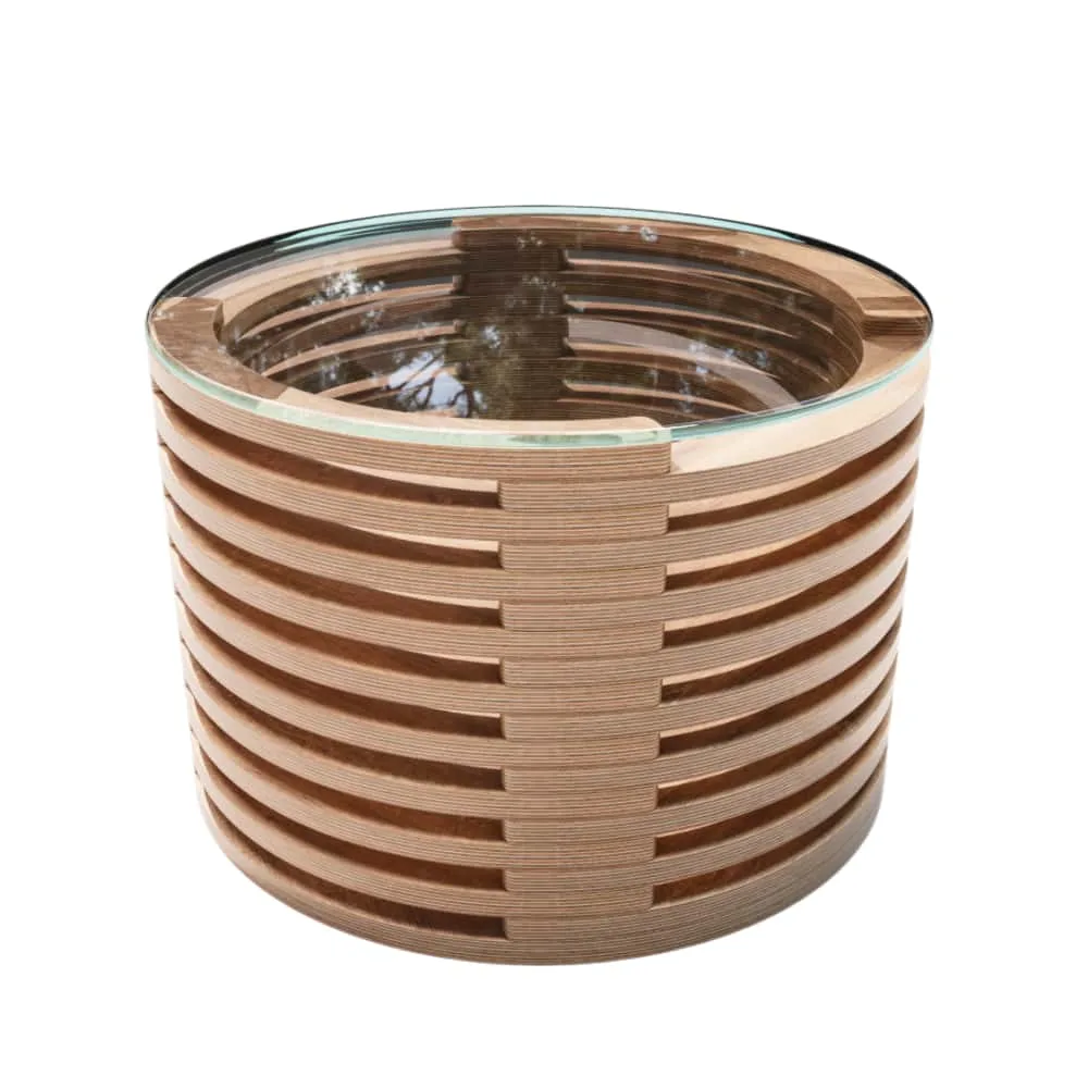 Parametric Round Table with Glass Top – Modern Minimalist Design
