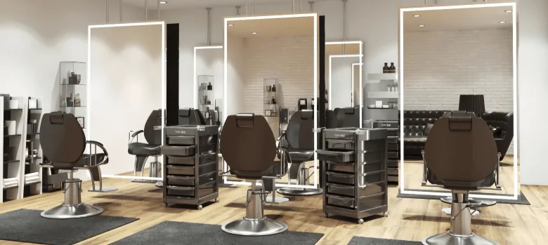 Salon Mirrors | Full Length, Wall Hung LED Lighted – custom retail display image 2