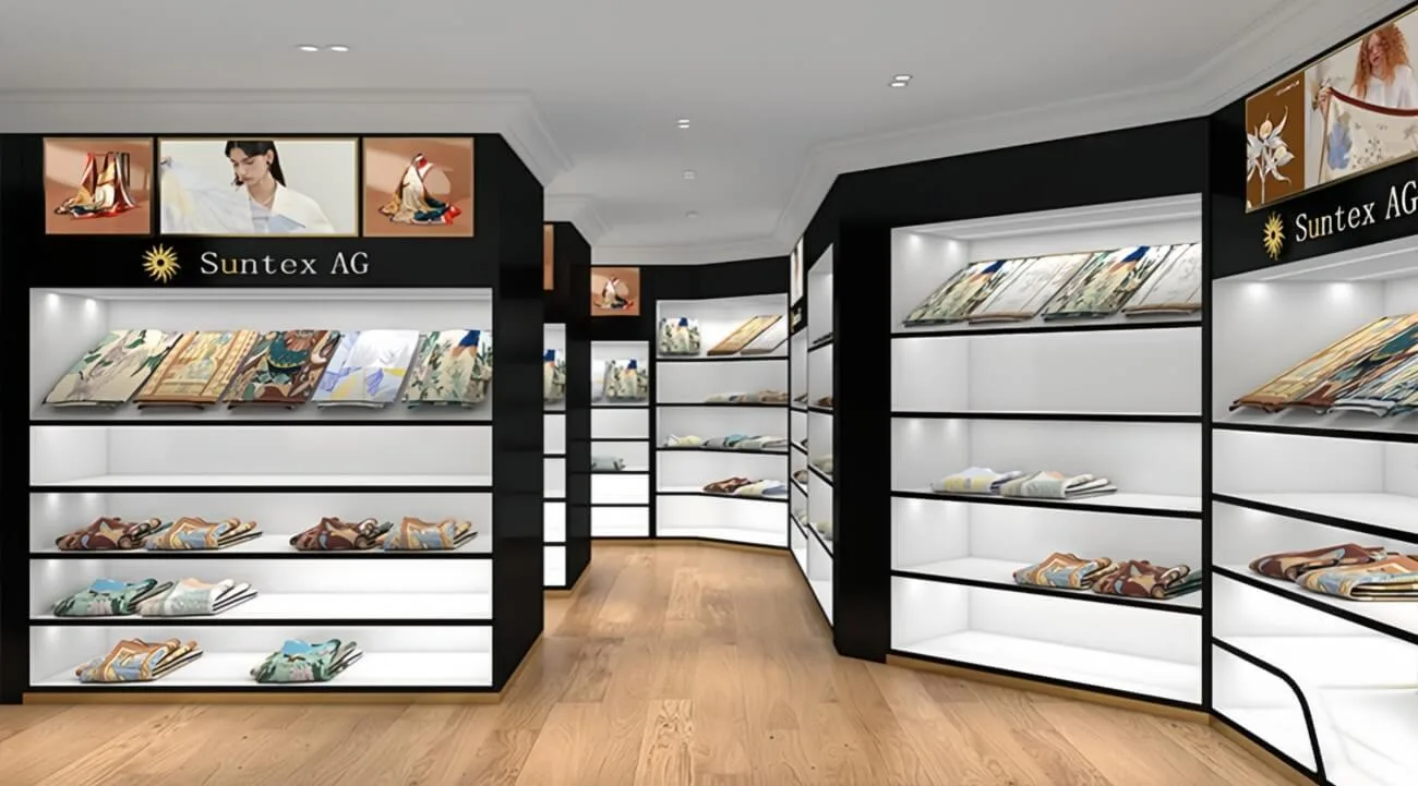 Scarf Displays | Scarf Shop Design Retail Display Fixtures – Modern style Idea Scarf Shop Interior Design Customized Scarf Di