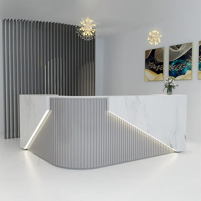 L- shaped Reception Desks For Sale – custom retail display image 4