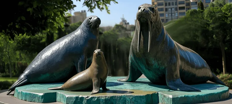 Large Sea Lion Seal Statues | Pinniped Mammal Sculptures – custom retail display image 3