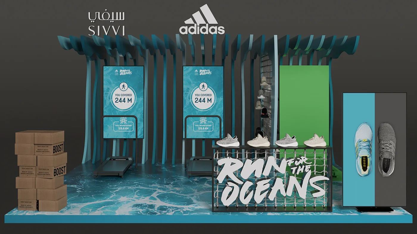 New concept Running shoe kiosk Design shoe rack&cabinet