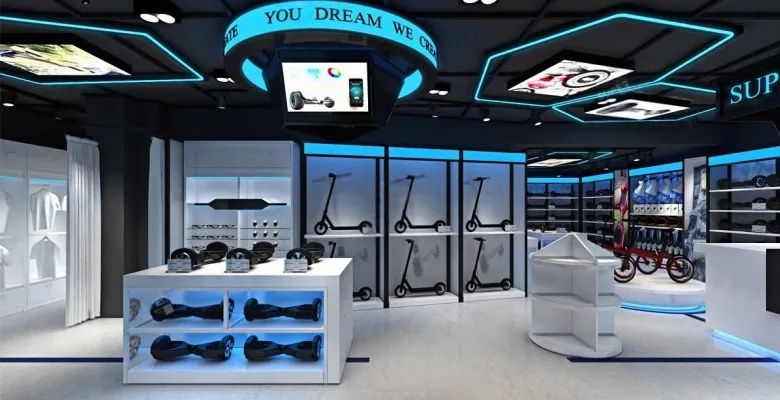 E-Scooter Store Design, Hoverboard Displays Shelving – custom retail display image 8