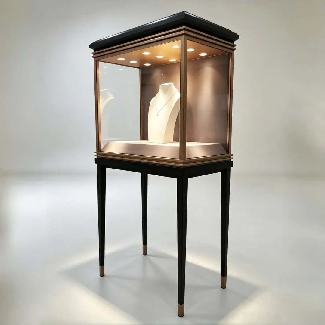 Stainless Steel Jewelry Showcases, Vitrine Cabinets For Sale – custom retail display image 6