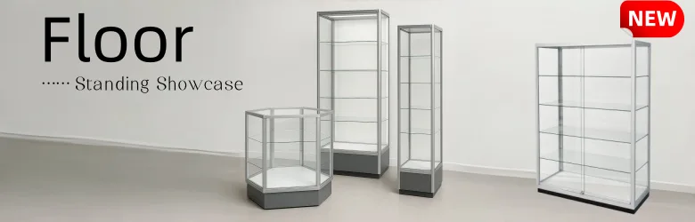 showsfloor Floor Standing Display Cases Tall Glass Cabinets – custom retail display image 5