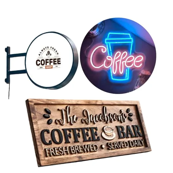Coffee Shop Design, Display Fixtures Furniture – Backlit Signs image 1