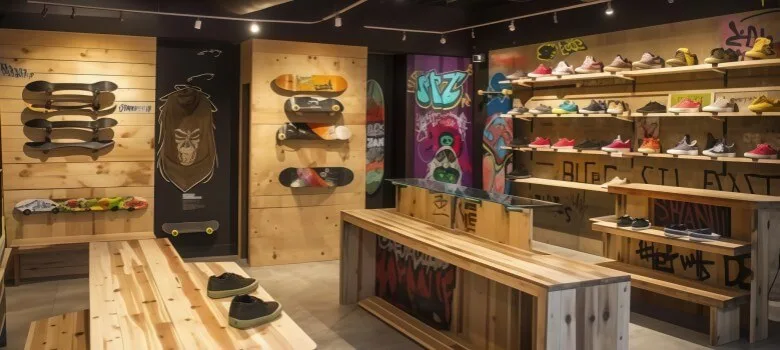 Surf Skate Shop Retail Displays, Design Fixtures – custom retail display image 6