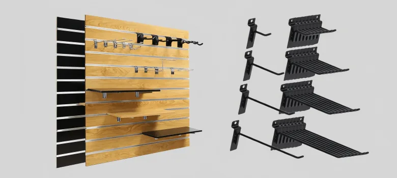 Slatwall Accessories | Hooks, Shelves, Baskets Bins – custom retail display image 4