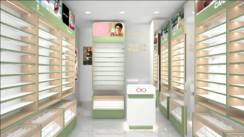 Optical Shop Design, Store Fixtures Furniture – Space-Optimized Glasses Counter for High-Traffic Retail Areas image 3