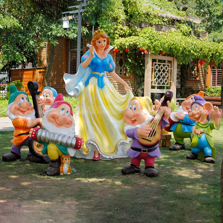 Snow White Fiberglass Statues-6 Life Size Snow White The Seven Dwarfs Statues For Sale | FRP – custom retail display image 5