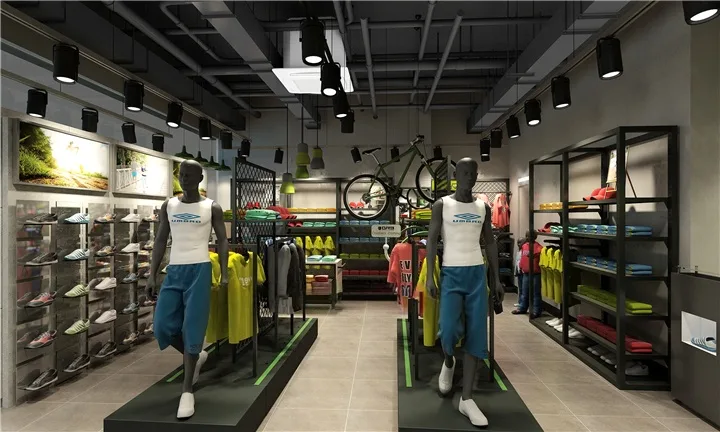 Sports Shop Design, Displays Store Fixtures – Cool Sports Wear Shop Interior Design Manufacture Display Fixtures Sports Cloth