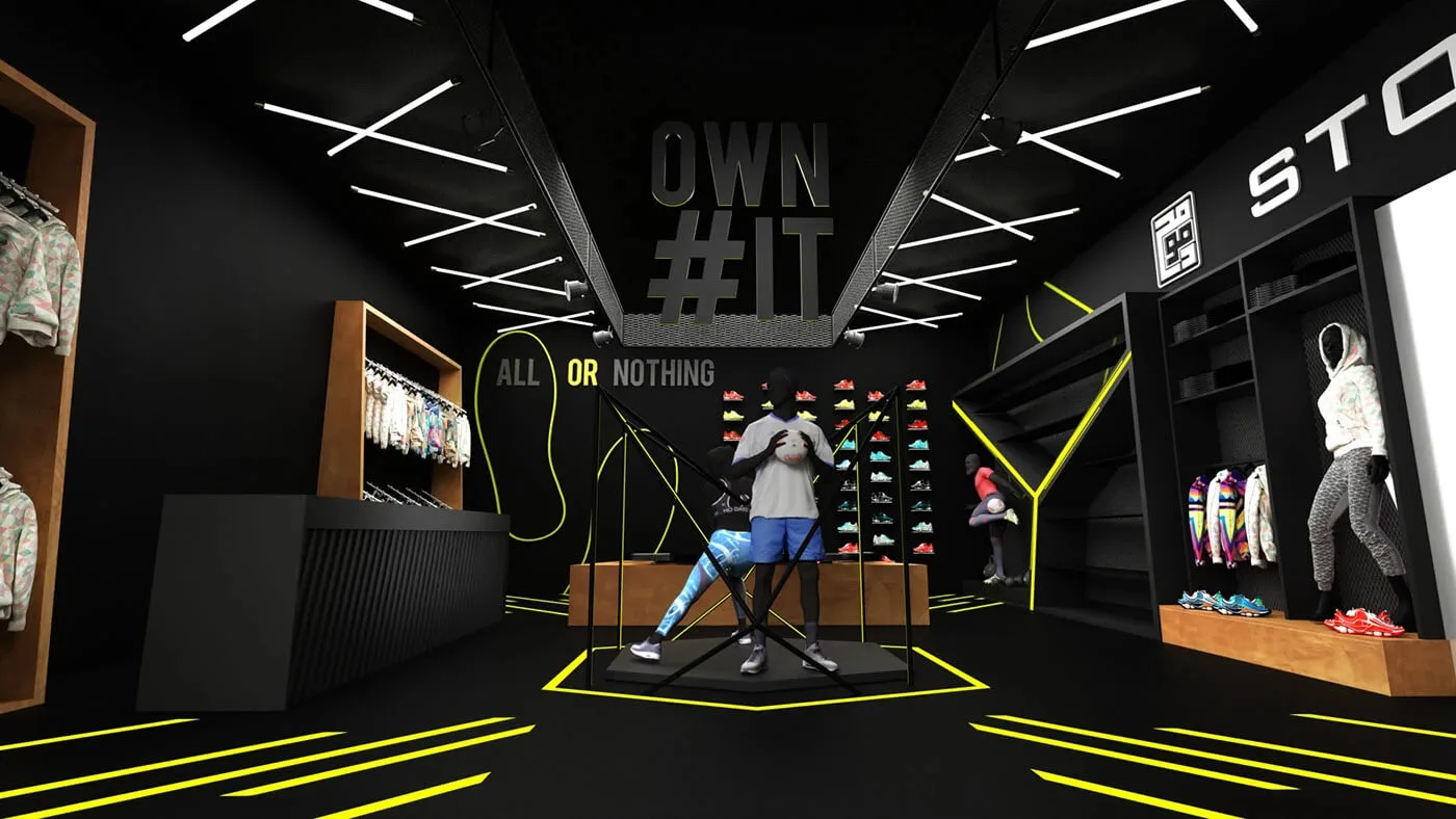 Sports Shop Design, Displays Store Fixtures – Cool Sports Wear Shop Interior Design Manufacture Display Fixtures Sports Cloth